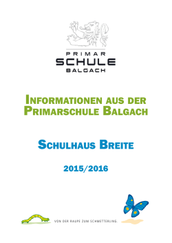 Informationsbrosch&uuml;re - Primarschule Balgach