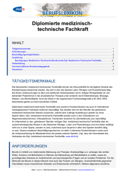 Diplomierte medizinisch-technische Fachkraft