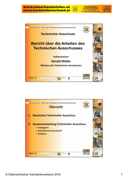 Bericht über die Arbeiten des Technischen Ausschusses ↓ Pdf