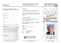 Die wissenschaftlichen Grundlagen der Technischen Akustik