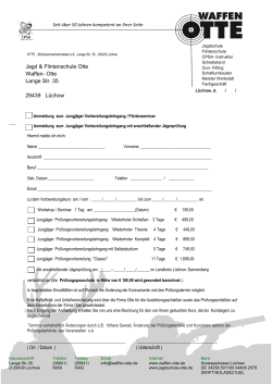 Jagd & Flintenschule Otte Waffen- Otte Lange Str. 35 29439 L&uuml;chow