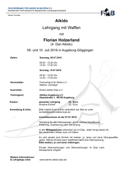 Aikido Lehrgang mit Waffen Florian Holzerland