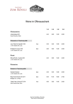 Weinkarte  - Gasthof zum Rössli Richigen.