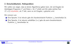 2. Entscheidbarkeit, Halteproblem