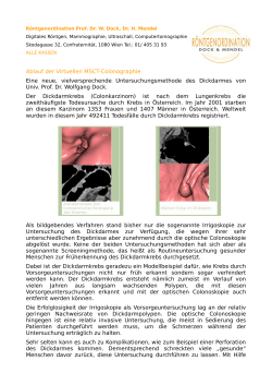 Virtuelle Colonoskopie  - Wiener Radiologie in 1080 Wien