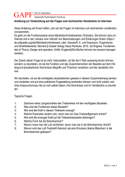 Information &uuml;ber Fragen zum technischen Verst&auml;ndnis