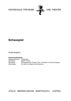 Schauspiel - Hochschule für Musik und Theater »Felix Mendelssohn