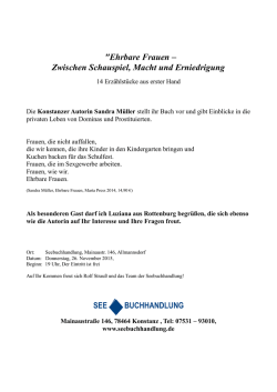 Ehrbare Frauen &ndash; Zwischen Schauspiel, Macht und