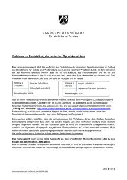 Informationsblatt zum Verfahren zur Feststellung der deutschen