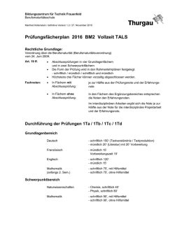 Prüfungsfächerplan BM2 / BM3