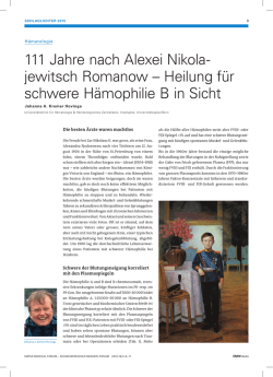 Heilung f&uuml;r schwere H&auml;mophilie B in Sicht