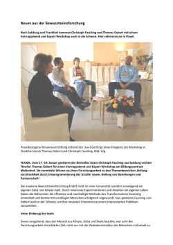 Neues aus der Bewusstseinsforschung