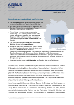 Stand: März 2016 Airbus Group am Standort Ottobrunn/Taufkirchen