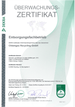 Zertifizierter Standort: ` f