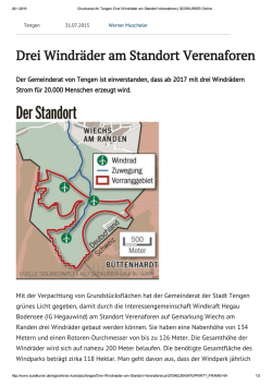 Drei Windr&auml;der am Standort Verenaforen