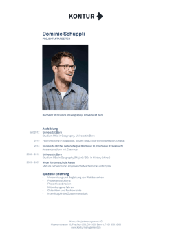 Dominic Schuppli - Kontur Projektmanagement AG