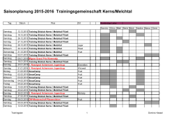 Saisonplanung 2015-2016 Trainingsgemeinschaft Kerns/Melchtal