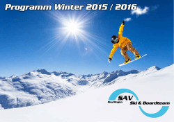 Programm Winter 2015 / 2016 - SAV Snowsports