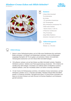 Himbeer-Creme-Ecken mit Milch