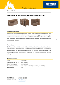 ORTNER Kaminbauplatte/Radien/Ecken