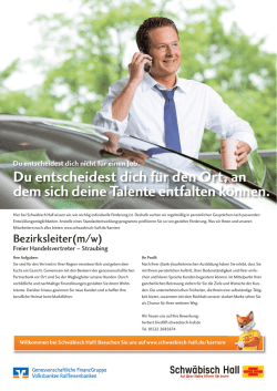 Du entscheidest dich f&uuml;r den Ort, an dem sich deine Talente
