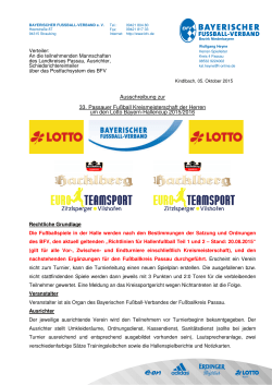 Ausschreibung zur 33. Passauer Fußball Kreismeisterschaft