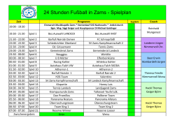 24 Stunden Fußball in Zams - Spielplan