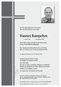 Hannes Rumpeltes - Bestattung Sterzl