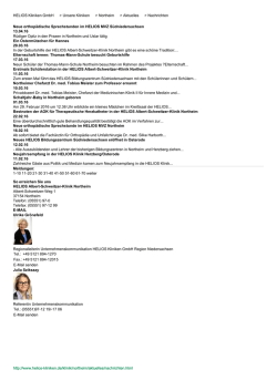 HELIOS Kliniken GmbH > Unsere Kliniken > Northeim > Aktuelles