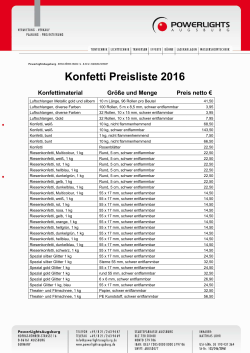 Konfetti Preisliste 2016