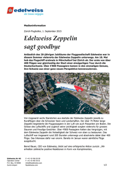 Edelweiss Zeppelin sagt goodbye