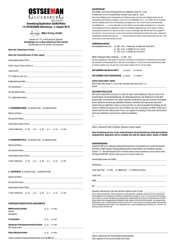 Anmeldung/Application Staffel/Relay 14. OStSeeMAn Glücksburg · 2