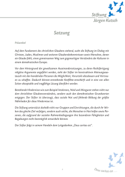 Satzung - Stiftung Jürgen Kutsch