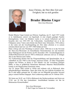 Bruder Blasius Unger - Herz-Jesu