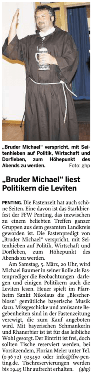 Bürgerme „Bruder Michael“ liest Politikern die Leviten