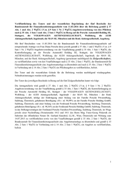 1 Veröffentlichung des Tenors und der wesentlichen Begründung
