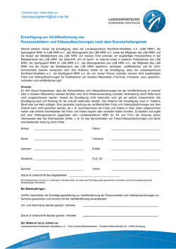 Einwilligung zur Veröffentlichung von Personenbildern und