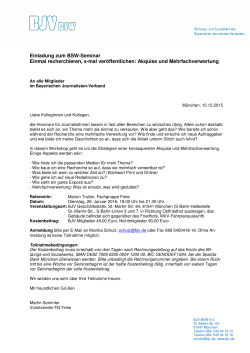 Einladungsschreiben - Bayerischer Journalisten Verband