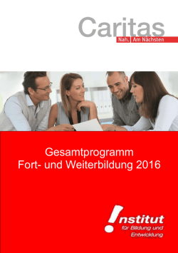 Gesamtprogramm Fort- und Weiterbildung 2016