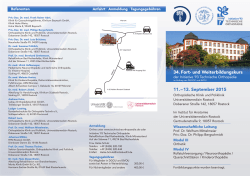 34. Fort- und Weiterbildungskurs 11. – 13. September 2015