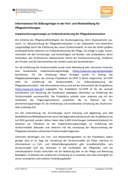 Informationen f&uuml;r Bildungstr&auml;ger in der Fort- und - Ein-STEP