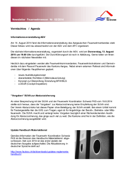 Vermischtes / Agenda Newsletter Feuerwehrwesen Nr. 02/2014