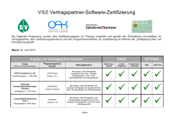 VSZ Vertragspartner-Software-Zertifizierung