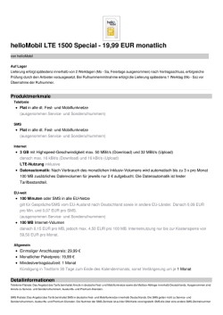 helloMobil LTE 1500 Special - 19,99 EUR monatlich