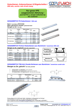 Hutschienen, Ankerschienen und B&uuml;gelschellen / din rails