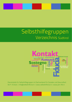 Selbsthilfegruppen Verzeichnis S&uuml;dtirol