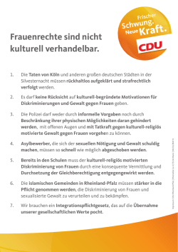Frauenrechte sind nicht kulturell verhandelbar. - CDU Rheinland