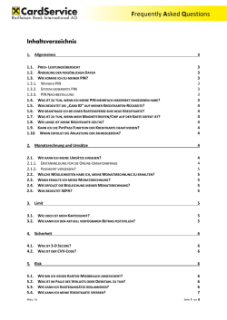 H&auml;ufig gestellte Fragen