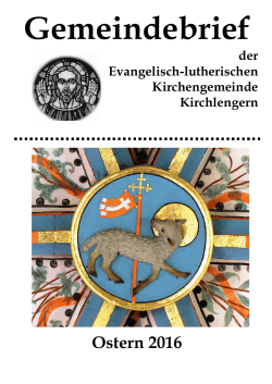 Ostern 2016 - Ev.-luth. Kirchengemeinde Kirchlengern