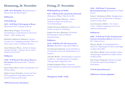 Donnerstag, 26. November Freitag, 27. November